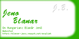 jeno blanar business card